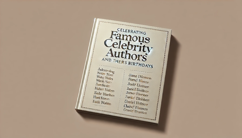 Celebrating Famous Celebrity Authors and Their Birthdays A minimalist image with a light beige background, featuring the text "Celebrating Famous Celebrity Authors and Their Birthdays" in an elegant, literary font centered in the image. The design is clean and focused.