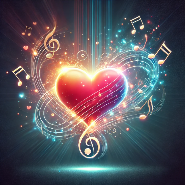Unveiling the Beauty of Love: Unique Messages to Share with Your Loved Ones A vibrant heart with colorful musical notes swirling around it, symbolizing love as a beautiful song.