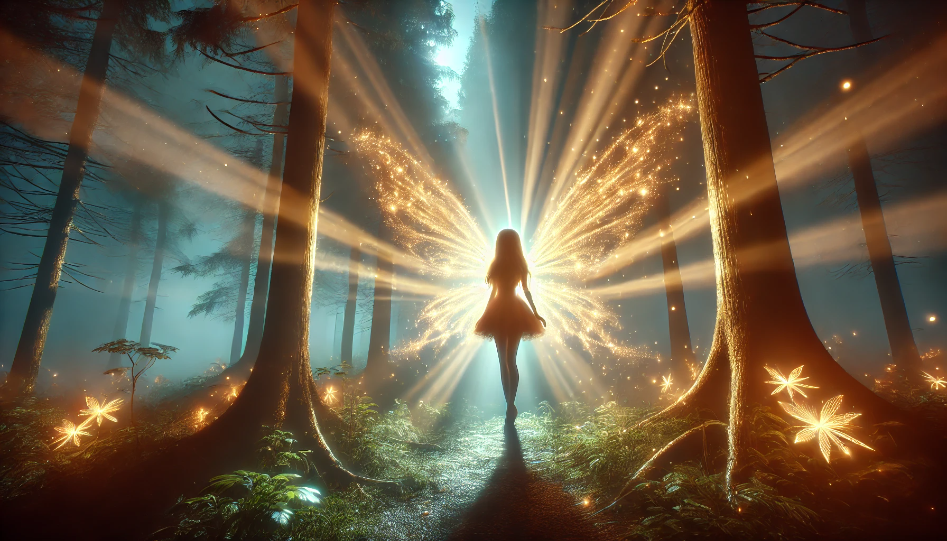 The Rise of the Novel: Evolution, Impact, and Legacy Fairy of light glowing in a dark, mystical forest with beams of sunshine breaking through.
